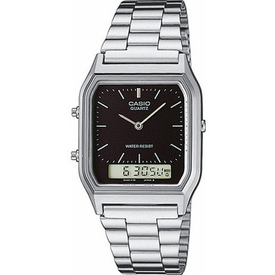 Reloj Casio Hombre Aq-230a-1d Wr Agente Oficial Caba Plateado Negro