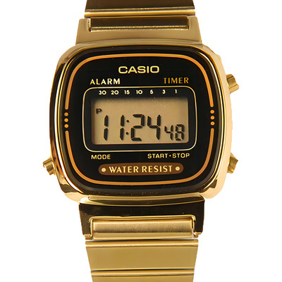 Reloj Casio La670wga-1d Vintage Mujer Dorado Negro