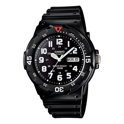Reloj Pulsera Casio Mrw-200h-1b Con Correa De Resina Color Negro - Bisel Negro/rojo