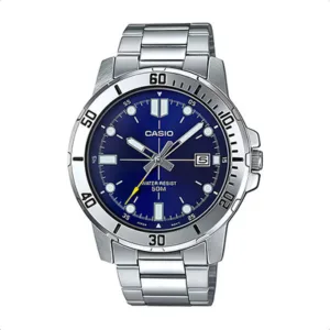 Casio Mtp-vd01d Reloj Hombre Sumergible Analogico Acero Inox Plateado Negro