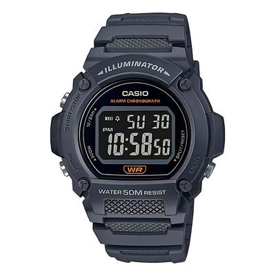 Reloj Casio W-219h 8b Deportivo Digital Diam 47mm - Impacto Malla Negro Grafito